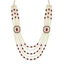 Etnico Multistrand Pearl Necklace/Dulha Moti Mala/Maharaja Haar/Groom Necklace For Men (MLP41M)