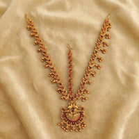 Js Fashion  Matte Gold Polish Traditional Wear Wedding Accessories Kemp Maang Tikka