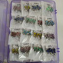 Urthn Black Plating Stylish Pota Stone And Beads Butterfly Studs Earrings 