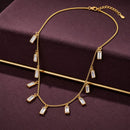 EtnicoFashion Gold Plated Crystal Drop Necklace for Women Stylish Trendy Chain Necklace (N006W)