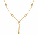 EtnicoFashion Gold Plated Heart Lariat Chain Necklace for Women Stylish Trendy Long Necklace (N008W)