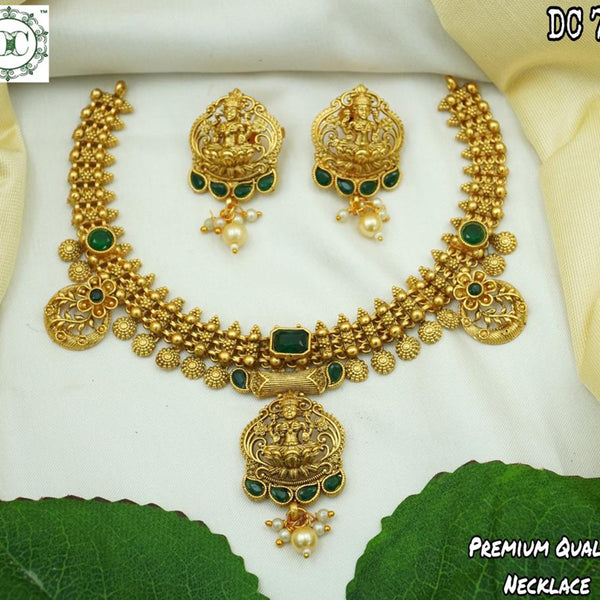 Diksha Collection Gold Plated Temple Necklace Set