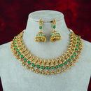 Diksha Collection Gold Plated Pota Stone Necklace Set