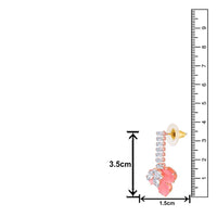 Mahi Rose Gold Plated Pink and White Cubic Zirconia (CZ) Floral Women's Necklace Set (NL1103819ZPin)