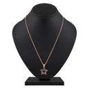 Mahi Rose Gold Plated Navy Blue & Yellow Meenakari Work and Crystals Star Pendant Set for Women (NL1103826ZNBlu)