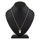 Mahi Gold Plated White Meenakari Work and Crystals Cute Pendant Set for Women (NL1103829GWhi)