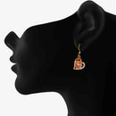 Mahi Gold Plated Orange Meenakari Work and Crystals Floral Heart Pendant Set for Women (NL1103837GOrg)