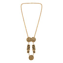 Mahi Black Meenakari Work Enamel Long Necklace Jewellery Set with Golden Plating for Women (NL1103843G)