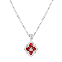 Mahi Scarlet Bloom Red Meenakari Enamel Pendant Earrings Set Set for Women & Girls (NL1103865RRed)
