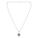 Mahi Scarlet Bloom Red Meenakari Enamel Pendant Earrings Set Set for Women & Girls (NL1103865RRed)