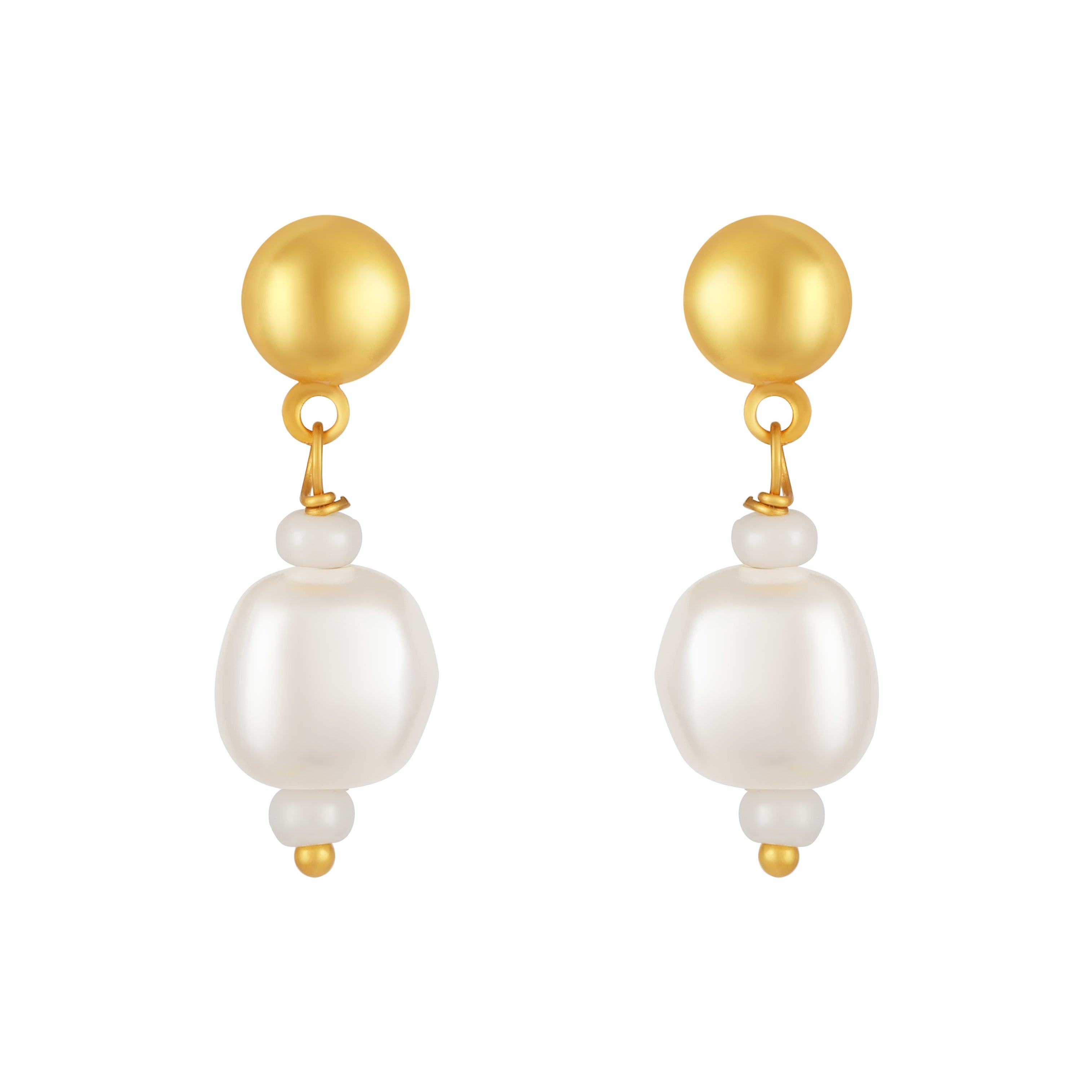 Mahi Gold-Plated Lightweight Delicate Artificial Pearl & Multicolor Crystal Bead Necklace Set for Women and Girls (NL1103869G)