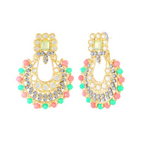 Mahi Ethnic Wedding & Festive Wear Colurful Kundan & Mirror Stone Bridal Choker Jewellery Set with Earrings & Maang Tikka Necklace Set for Women (NL1108128GMul)