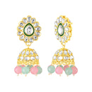 Mahi Ethnic Wedding & Festive Wear Colurful Kundan & Glass Beads Bridal Choker Jewellery Set with Earrings & Maang Tikka Necklace Set for Women (NL1108129GMul)