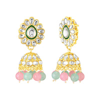Mahi Ethnic Wedding & Festive Wear Colurful Kundan & Glass Beads Bridal Choker Jewellery Set with Earrings & Maang Tikka Necklace Set for Women (NL1108129GMul)