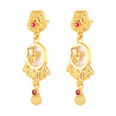 Mah Traditional Gold-Plated Necklace Set with Intricate Kundan Pendant and Matching Earrings for Women (NL1108132G)