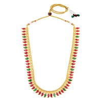 Mahi Traditional South Indian Mango Mala Necklace Set with Kundan for Women Temple Jewellery Style with Matching Earrings (NL1108133G)