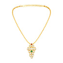 Mahi Traditional Gold-Plated Kundan Necklace Set with Matching Earrings for Women (NL1108135G)