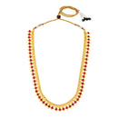 Mahi Traditional Gold Plated Long Necklace Set for Women with Kundan Red Stones & Earrings | Bridal & Ethnic Indian Jewelry (NL1108136GRed)