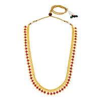 Mahi Traditional Gold Plated Long Necklace Set for Women with Kundan Red Stones & Earrings | Bridal & Ethnic Indian Jewelry (NL1108136GRed)