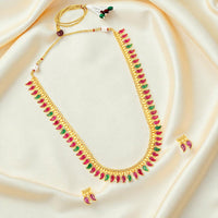 Mahi Traditional Gold Plated Long Necklace Set for Women with Kundan Red Stones & Earrings | Bridal & Ethnic Indian Jewelry (NL1108136GRed)
