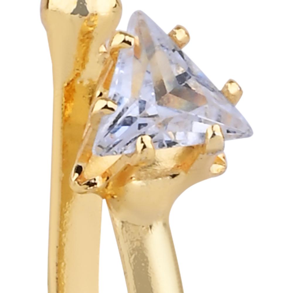 Etnico Clip on Golden Nose pin Non Piercing Pressing Type Nose Pin Stud for Women (NL182W)