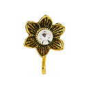 Etnico Gold Plated Traditional Ethnic Set of 6 Nose Pins Without Piercing Encased with Stones for Women (NL191FL-CO)