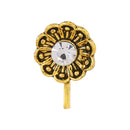Etnico Gold Plated Traditional Ethnic Set of 6 Nose Pins Without Piercing Encased with Stones for Women (Style)