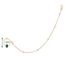 Etnico 18k Gold Plated Traditional Ethnic Bridal Nose Ring/Nath without piercing with Chain Encased with Pearl Stone for Women/Girls (NL44G)