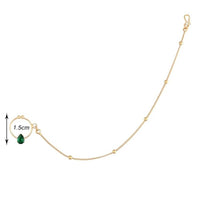 Etnico 18k Gold Plated Traditional Ethnic Bridal Nose Ring/Nath without piercing with Chain Encased with Pearl Stone for Women/Girls (NL44G)