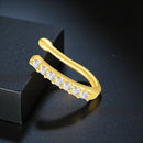 Mahi Floral Sparkling Crystals Gold-Tone Non Pierced Nose Ring (Nose Pin) for Women & Girls (NR1100183GWhi)
