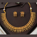 Js Fashion  High Gold Antique Spike Design Necklace Set with Earrings