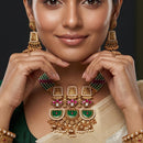 Js Fashion  Royal Rajwadi Polish Antique Necklace Set With Elegant Matching Earrings