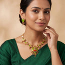 Js Fashion  Traditional Lakshmi Temple Necklace with Earrings