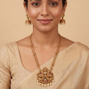 Js Fashion  Premium God Laxmi Temple Necklace Set with Peacock Pendant