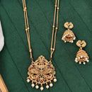 Js Fashion  Premium God Laxmi Temple Necklace Set with Peacock Pendant