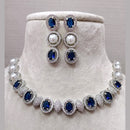 Exotica Collection American Diamond Blue Necklace Set