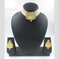 Knigght angel  Gold Plated Kundan And Beads Necklace Set