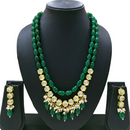 Knigght angel  Gold Plated Kundan And Beads Multi Layer Necklace Set