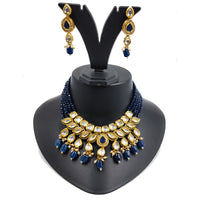 Knigght angel  Gold Plated Kundan And Beads Necklace Set