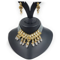 Knigght angel  Gold Plated Kundan And Beads Necklace Set