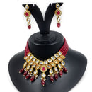 Knigght angel  Gold Plated Kundan And Beads Necklace Set
