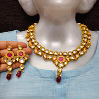 Knigght angel  Gold Plated Kundan Necklace Set