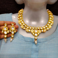 Knigght angel  Gold Plated Kundan Necklace Set