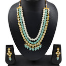 Knigght angel  Gold Plated Kundan And Beads Multi Layer Necklace Set