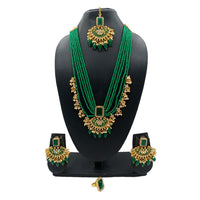 Knigght angel  Gold Plated Multi Layer Beads Long Necklace Set