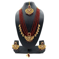 Knigght angel  Gold Plated Multi Layer Beads Long Necklace Set