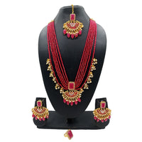 Knigght angel  Gold Plated Multi Layer Beads Long Necklace Set