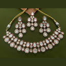 Arham Premium Gold Plated Designer Heavy Polki Kundan And Meenakari Choker Necklace Set