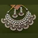 Arham Premium Gold Plated Designer Heavy Polki Kundan And Meenakari Necklace Set