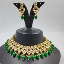Knigght angel  Gold Plated Kundan And Beads Necklace Set